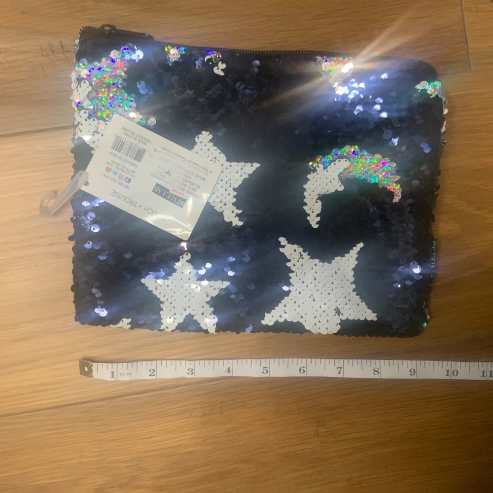 NWT Magic Sequin Star and Moon Pouch